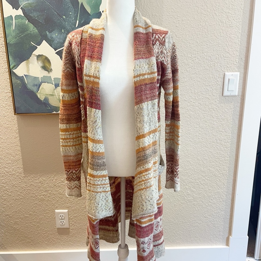 Free People duster fair isle sweater